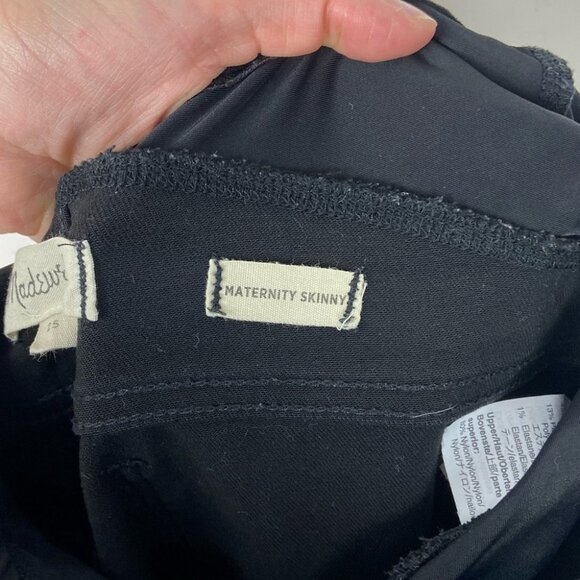 Madewell Black Maternity Skinny Jeans Over The Belly Lunar Wash Size 25 Denim - Picture 6 of 16